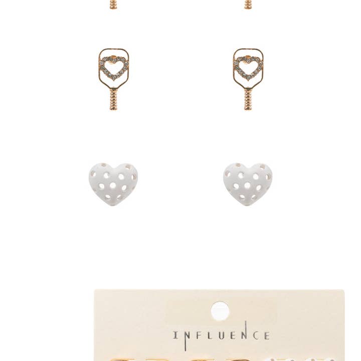 Designature New York - Wholesale Jewelry Set - Sports Pickleball Enamel Print 3 Set Post Earrings3