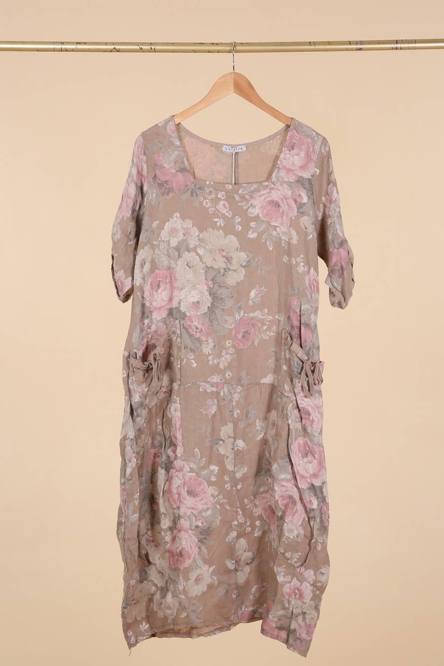 la maison des fibres naturelles – Großhandel Kleid – Damen – Leinenkleid mit floralem Muster, 100 % Leinen, Modell 6796737