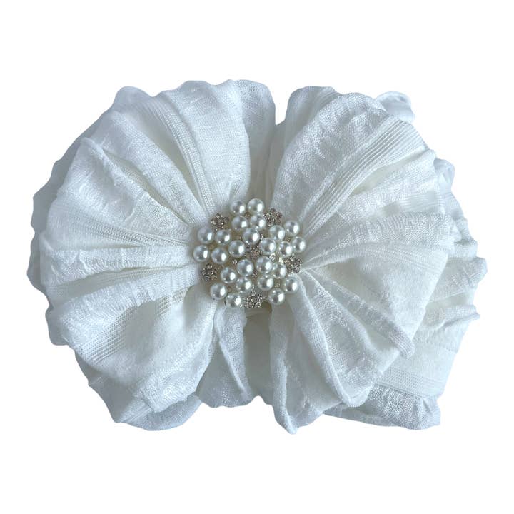 Rockin Royalty - Wholesale Fashion Headband - Baby - Pearl Ruffled Headband