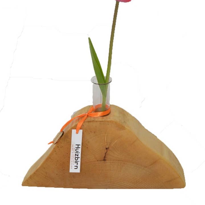 Jarrón de madera de arce hecho a mano 27x13,5 cm para venta al por mayor de Huizbirn