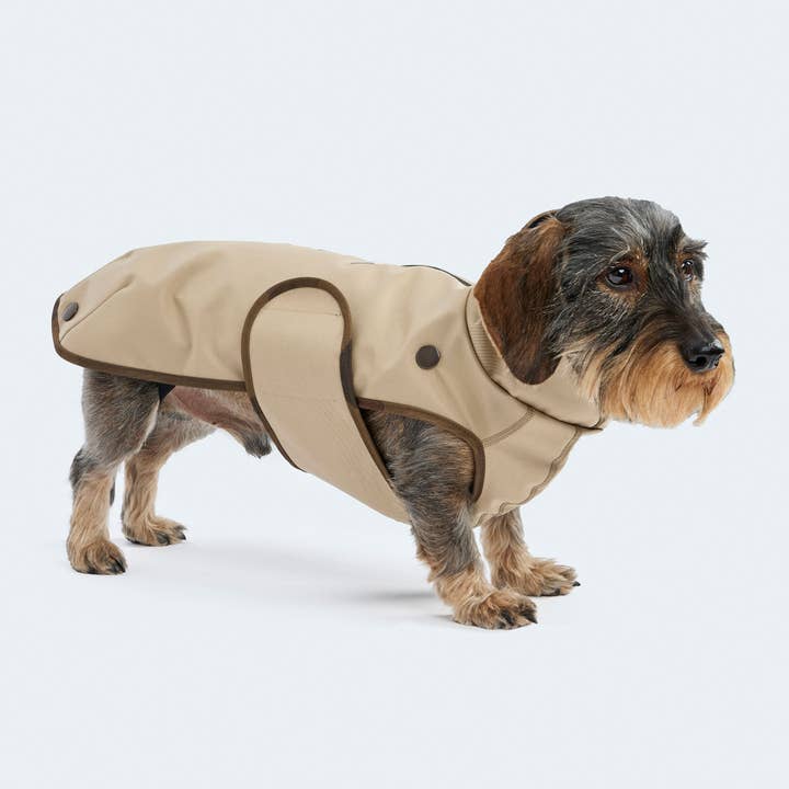 Dog raincoat parka beige for wholesale by Leopold's Finest for dogs