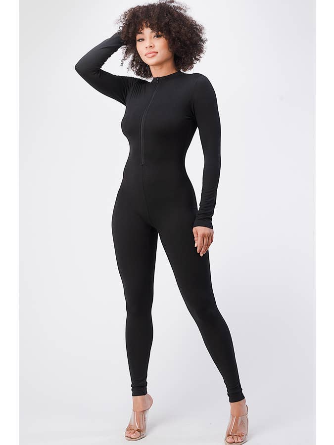 Lime All the Time - Vente Combinaison – femme - Combinaison moulante à manches longues à demi-fermeture éclair4