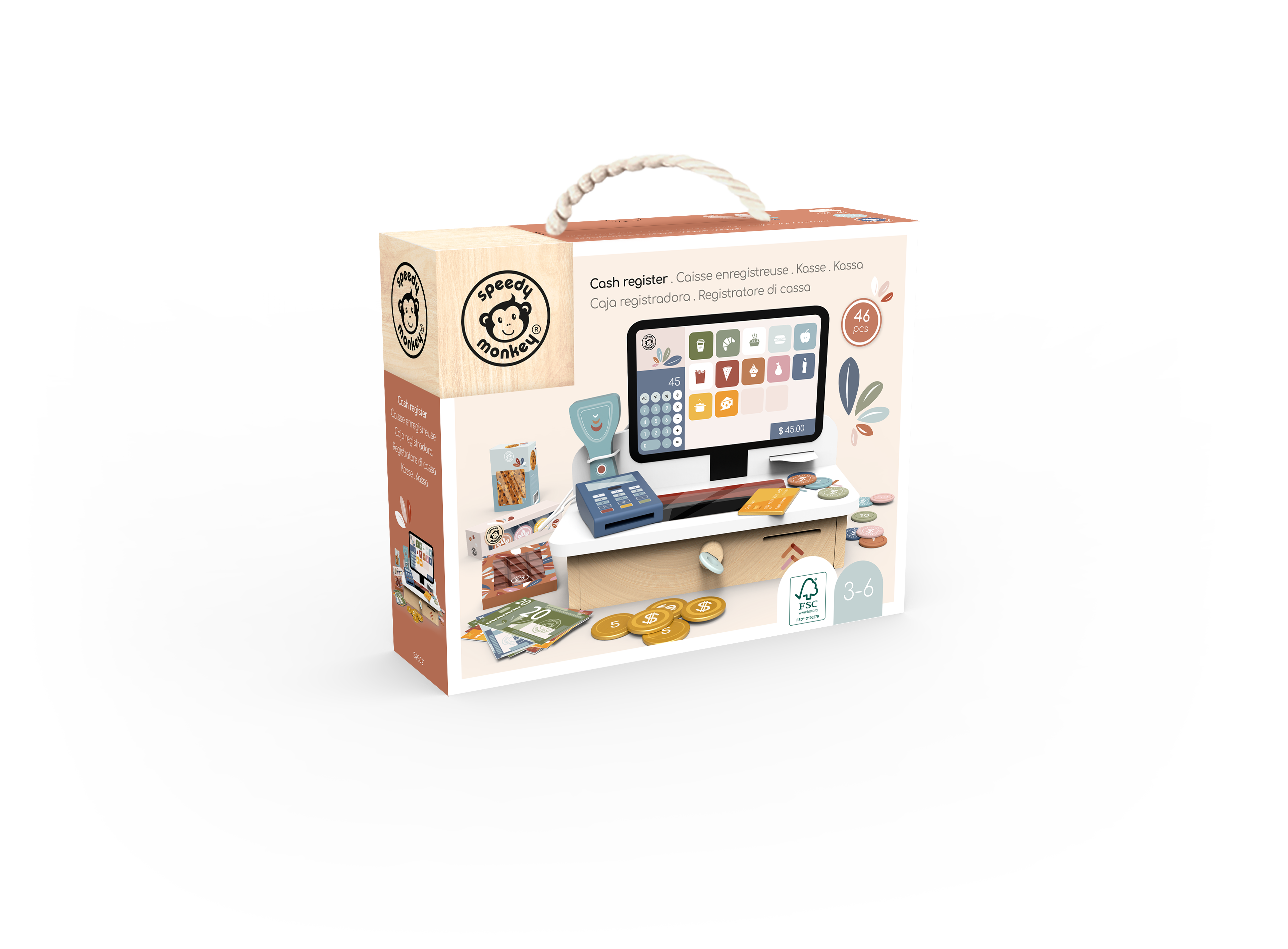 BTL Diffusion UK LTD - Wholesale Wood Toy - Kids - Speedy Monkey Cash register3