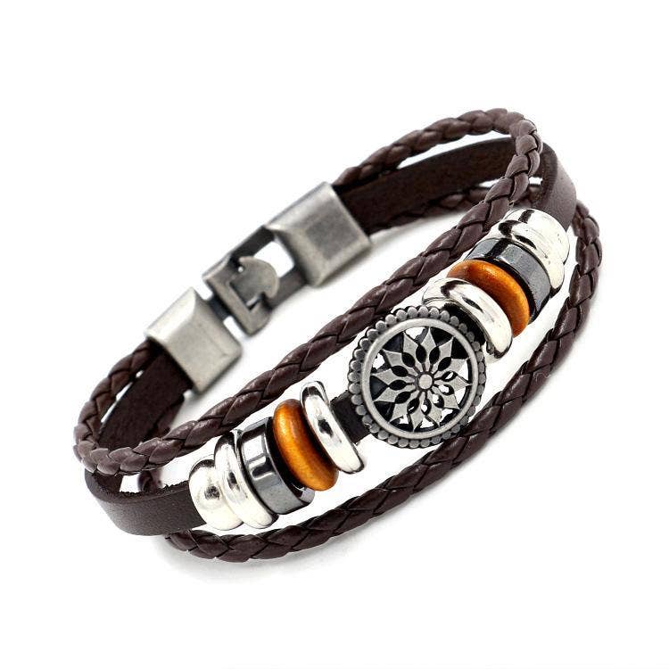 Tourtiwi - Wholesale Woven/Braided Bracelet - Vintage Leather Cord Cowhide Bracelet2