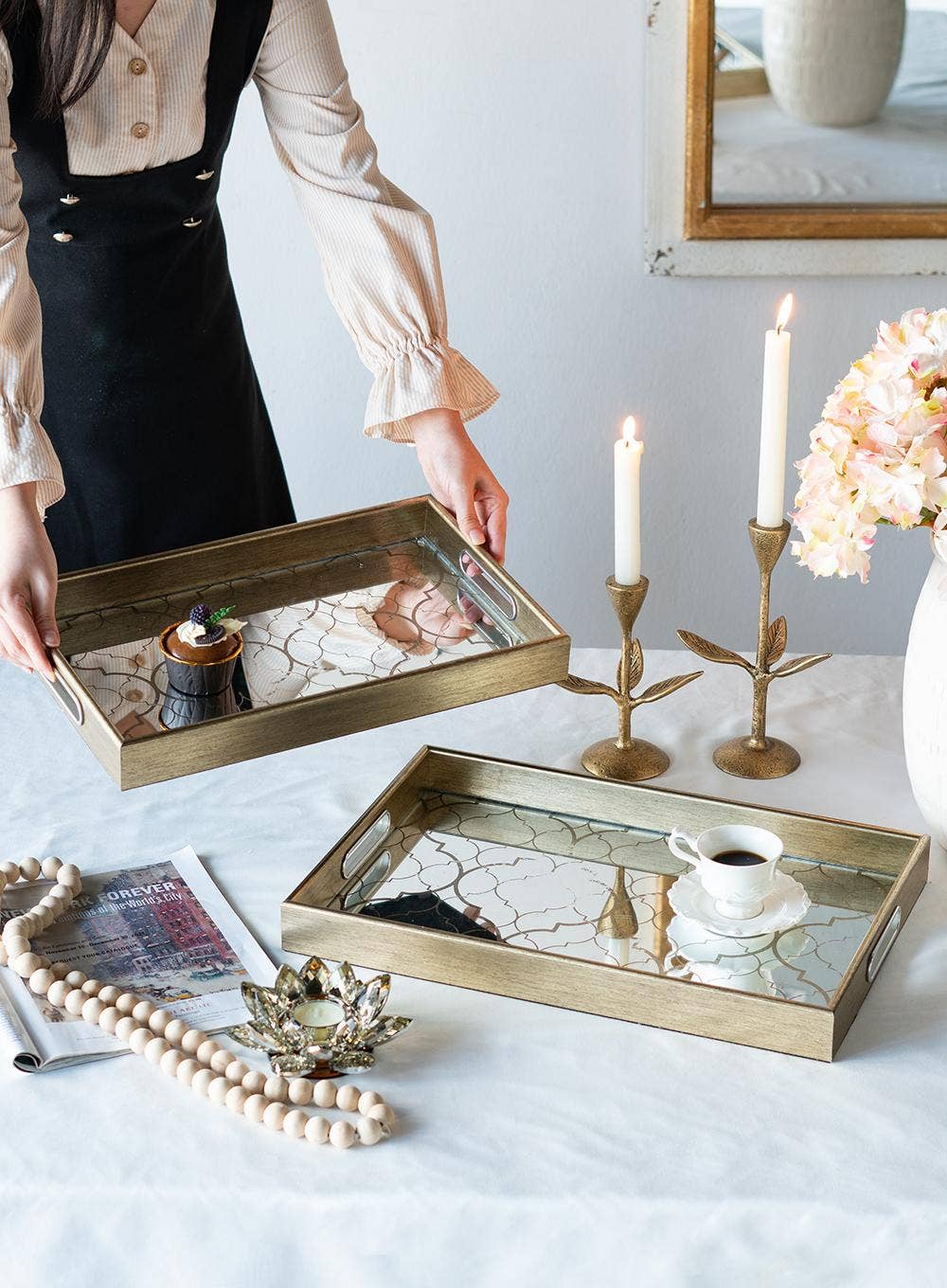 A&B Home Group Inc. - Wholesale Decorative Tray - S/2 Silver RectangleTrays4