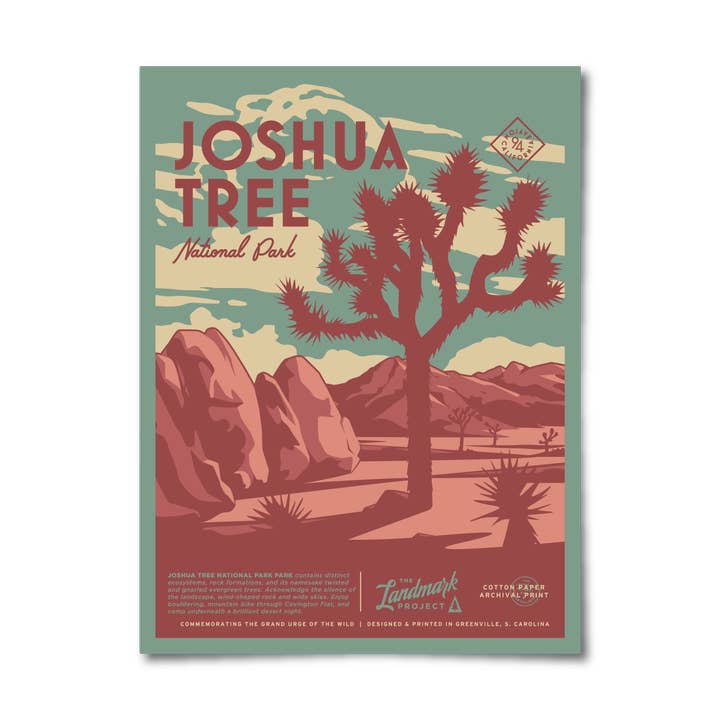 Affiche du Parc National de Joshua Tree pour la vente par The Landmark Project