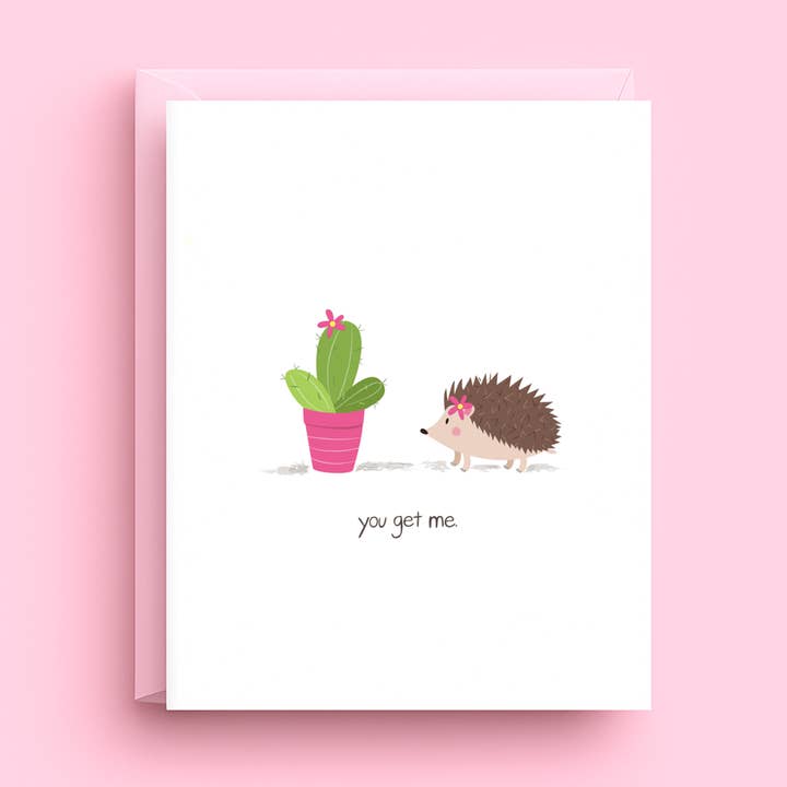 Venskabskort – Du Forstår Mig – Pindsvin og Kaktus for engroshandel hos Nicole Marie Paperie