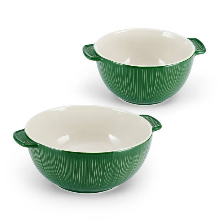 Fitz & Floyd Sicily Green Serve Bowls S 2 Brown Box Pkg for wholesale on Faire1
