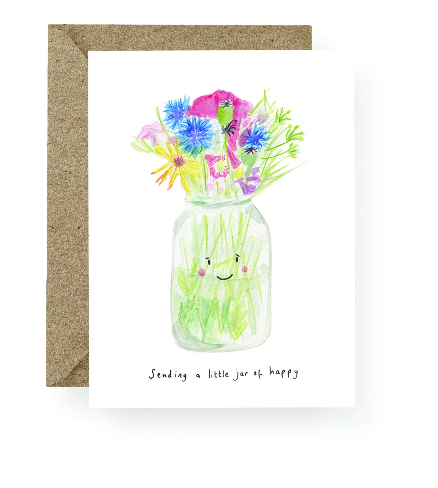 Western Sketch – wholesale Everyday greeting card – WS127 Sending Happy Wildflowers Greeting Card1