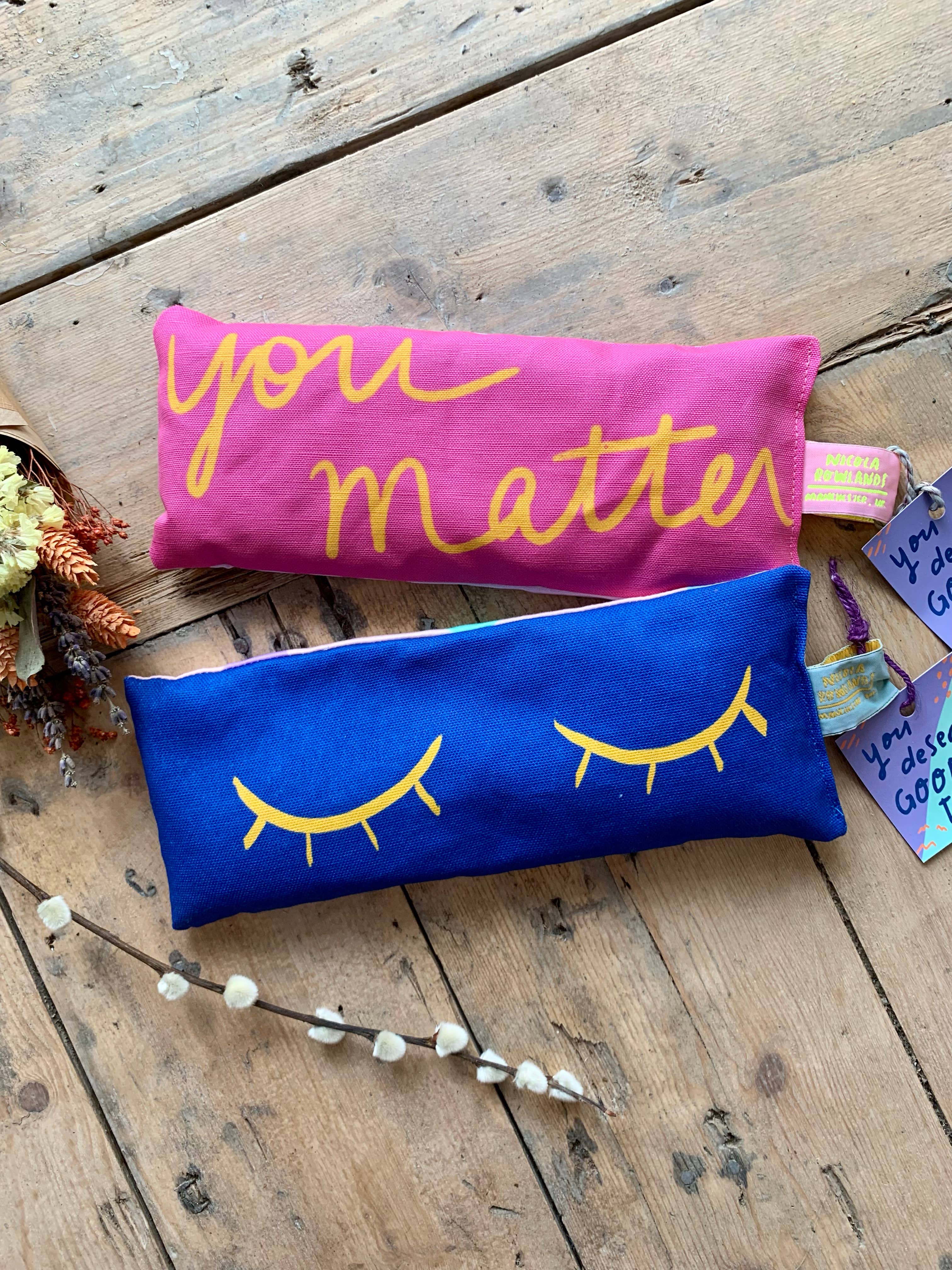 Nicola Rowlands - Wholesale Spa/Therapy Pillow - you matter lavender eyebag1