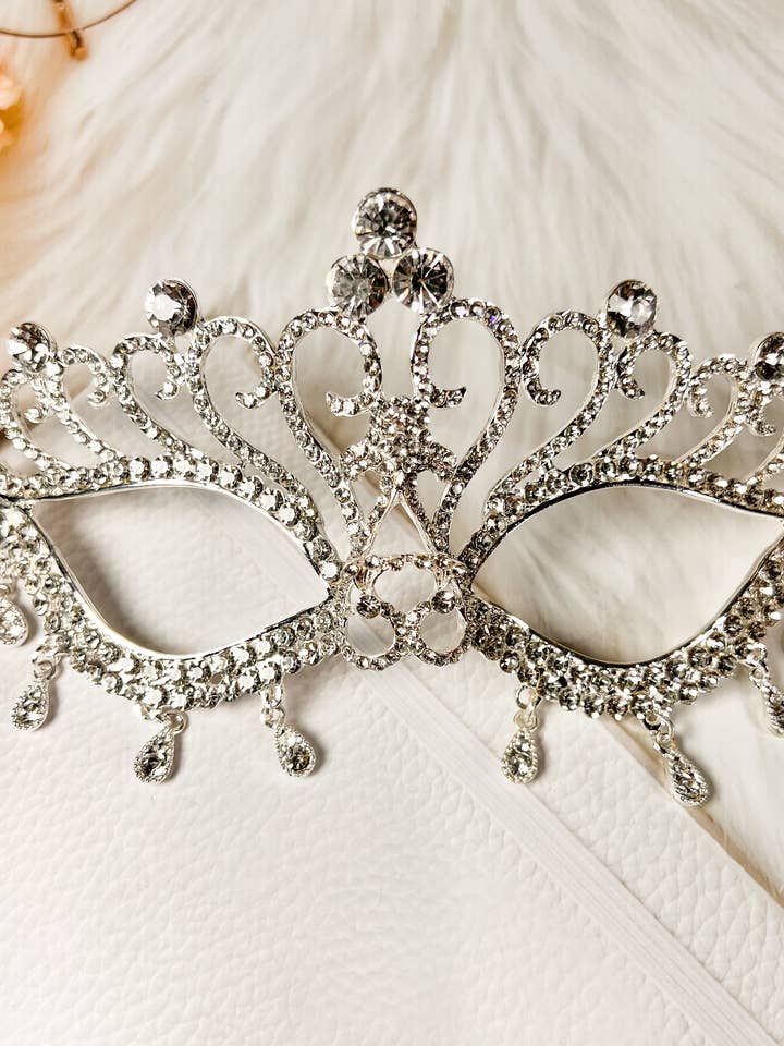 Venetiansk maskeradmask, silvertårbröllopsmask för wholesale av Happy Dream Gifts