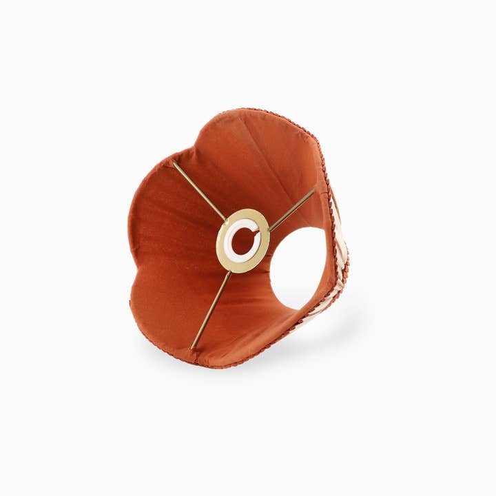 Craft Boat - Wholesale Lamp Shade - SCALLOPED PLEATED LAMPSHADE - BRICK RED SHADOW STRIPE2