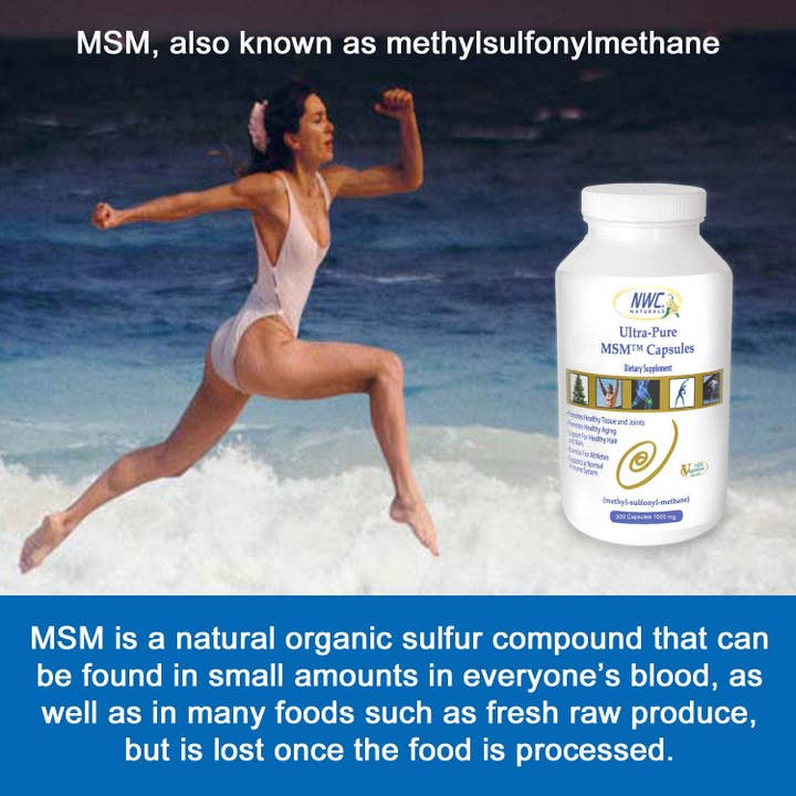 NWC Naturals® – Großhandel Nahrungsergänzungsmittel/Vitamin zum Einnehmen – Ultrareine™ MSM Kapseln mit 300 Zählung 1000 mg.