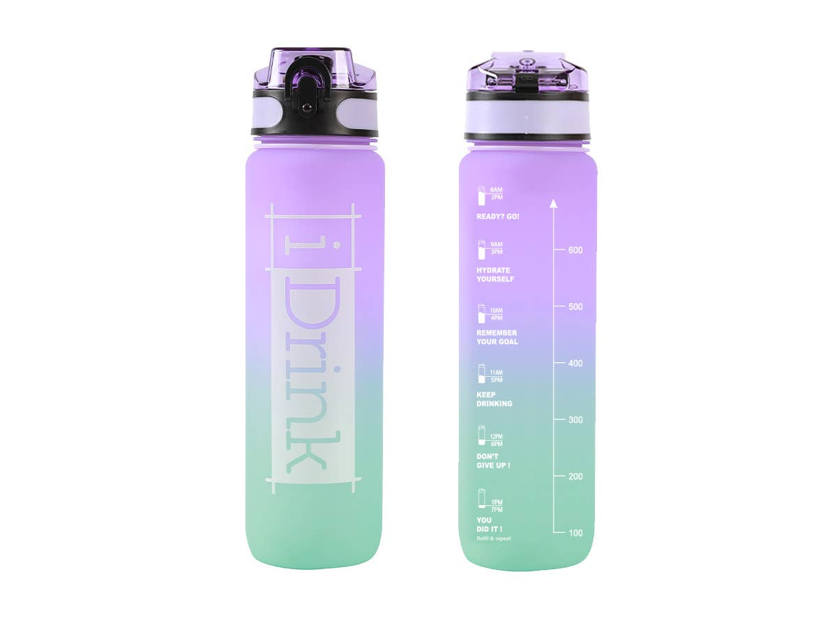 I-Total, I-Drink - Wholesale Water Bottle - Tritan Bottle 1000 ml purple and aquamarine0