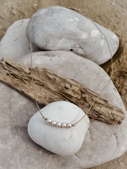 NATURE ET LIN – Colar com missangas/pérolas por atacado – LINEA - Colar de linho e pérolas fabricado na França - JÓIAS2