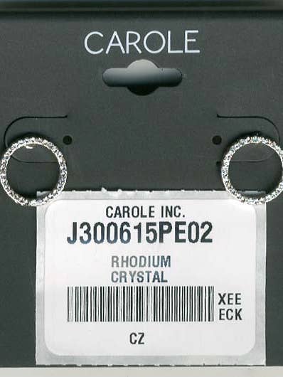 Rhodium Crystal Hoop voor wholesale door Carole Inc.