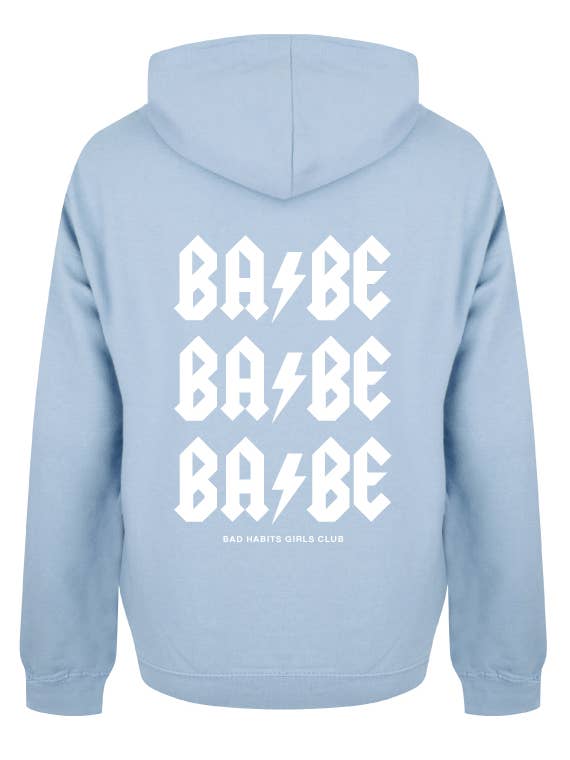 Moletom BABE BABE BABE azul suave por atacado de Bad Habits Girls Club