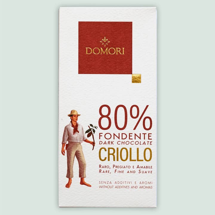 Domori Criollo Dark Chocolate Bar 80% (from Italy) for wholesale by Bar & Cocoa Chocolate