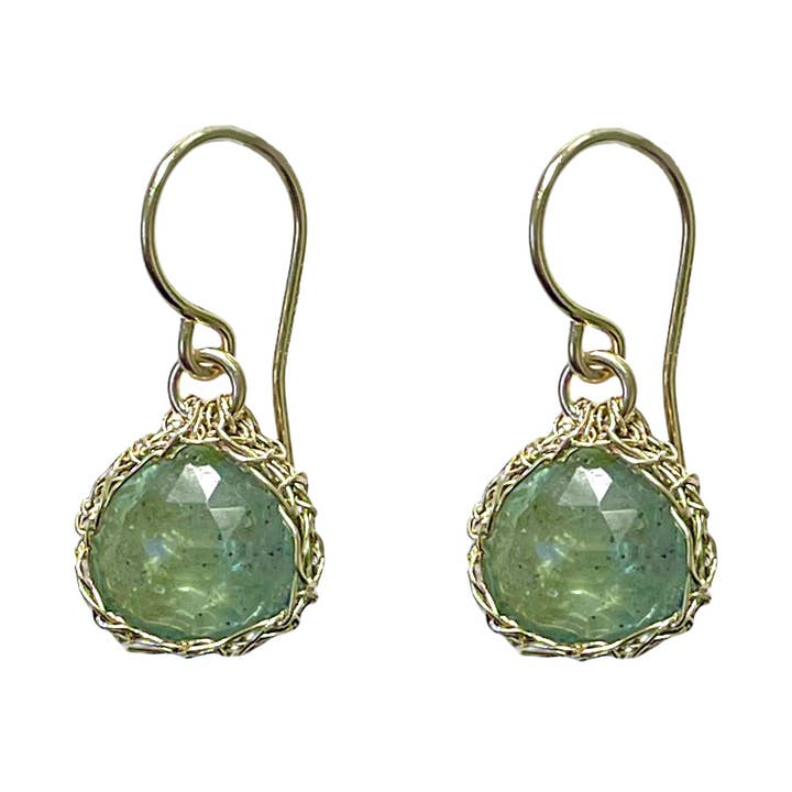 Moss Aquamarijn oorbellen in goud voor wholesale door Arivka Jewelry