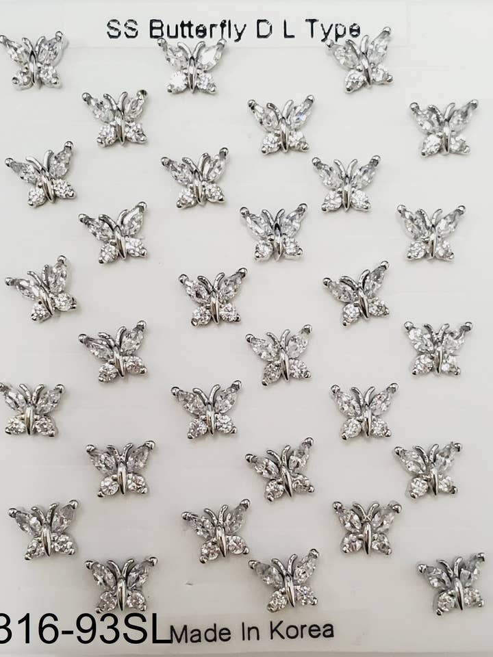 Silver Butterfly Type D L Nose Ring for wholesale by etreM