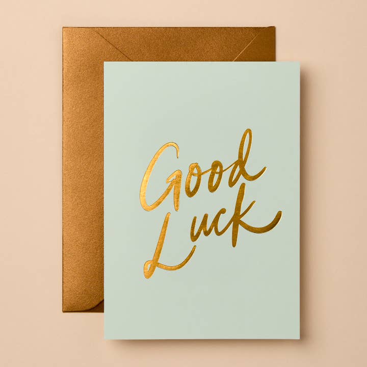 Vibrations Chanceuses Bonne Chance | Carte de Vœux Signature en Feuille pour la vente par Gabrielle & Celine Greeting Cards USA