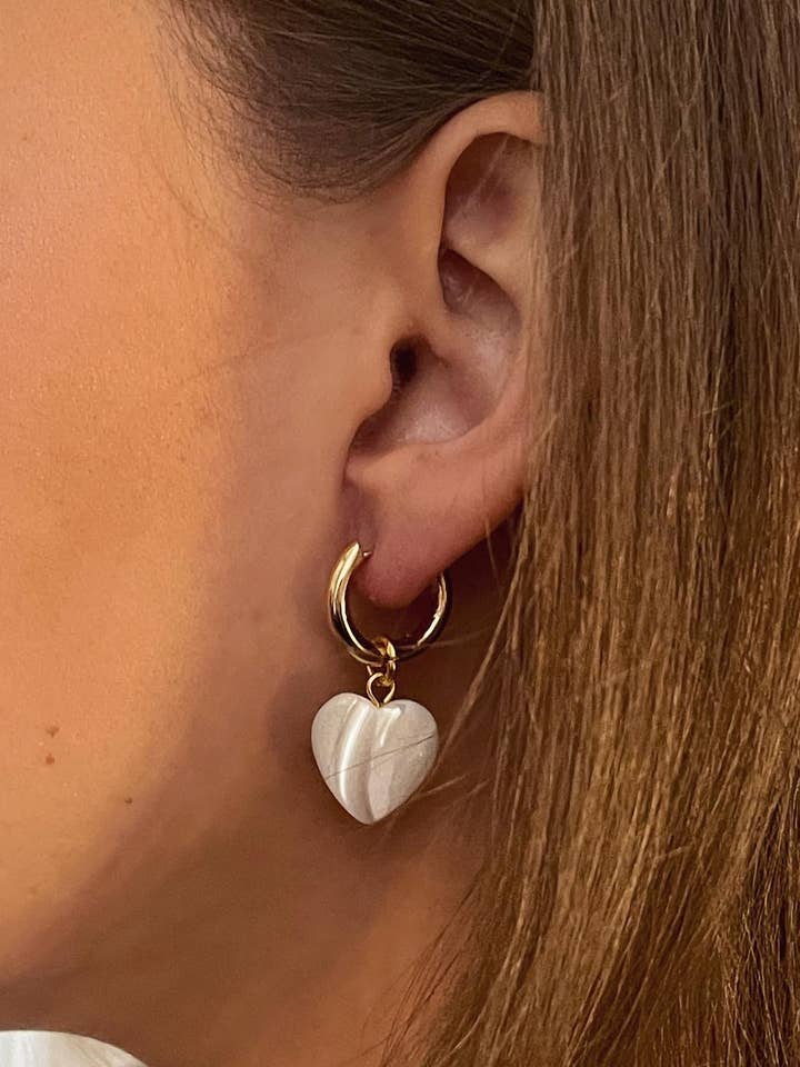 cerchi cuore bianco per la vendita all'ingrosso da parte di Sóley Love Jewelry