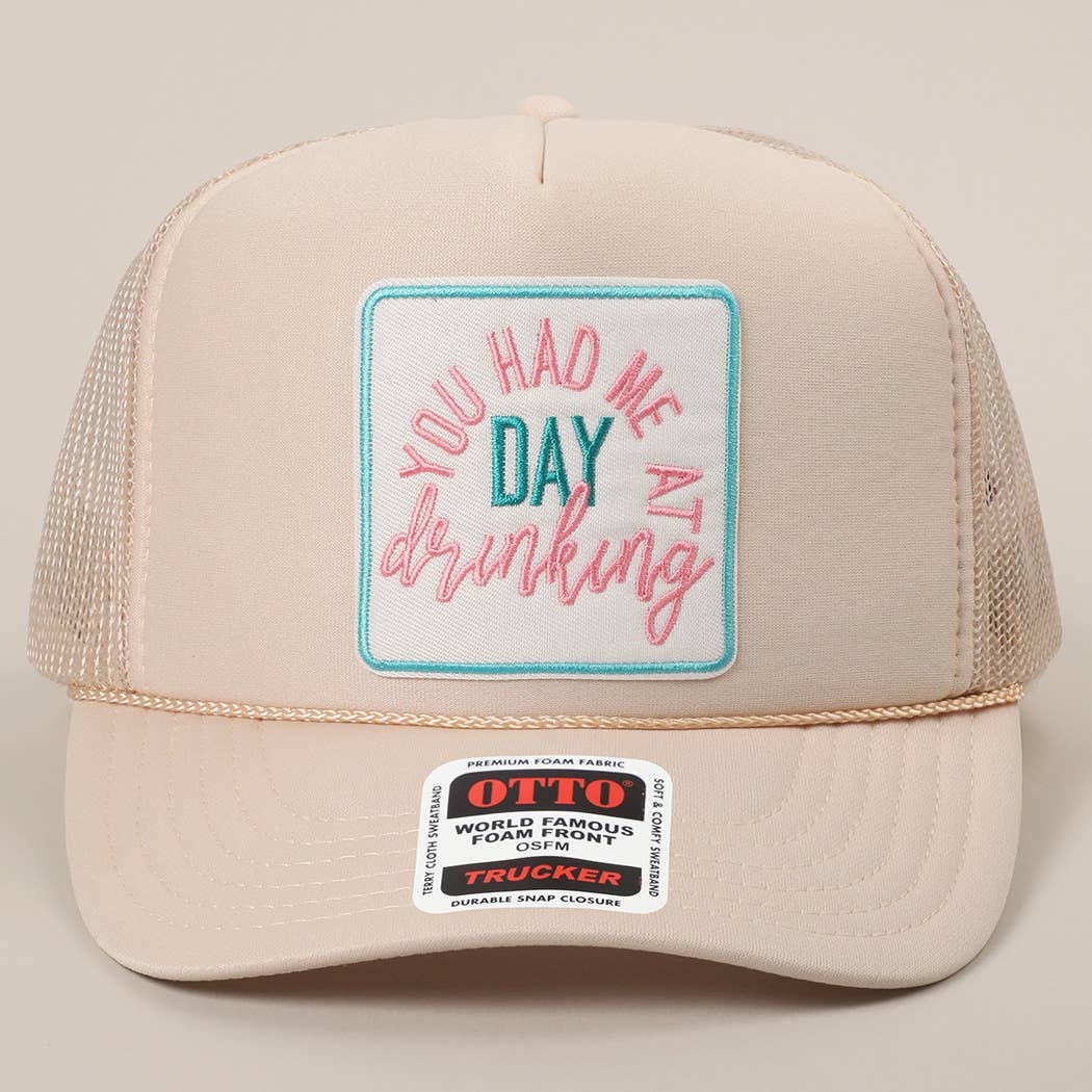 Fashion City - Vente Casquette de camionneur – unisexe - Casquette à filet avec écusson brodé "You Had Me At Day Drinking"36