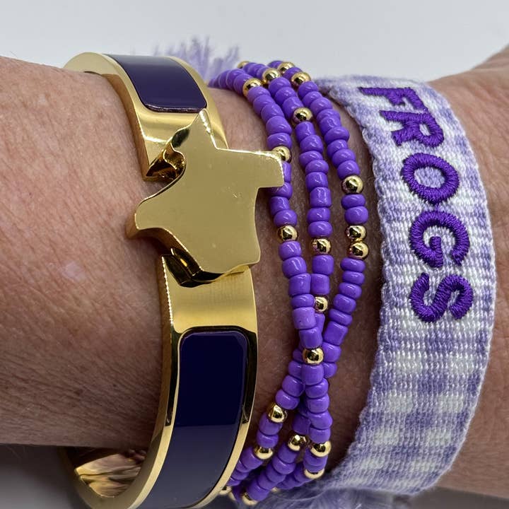 Gameday Luxe - Wholesale Cuff Bracelet - Texas Map Bangle Gold with Enamel