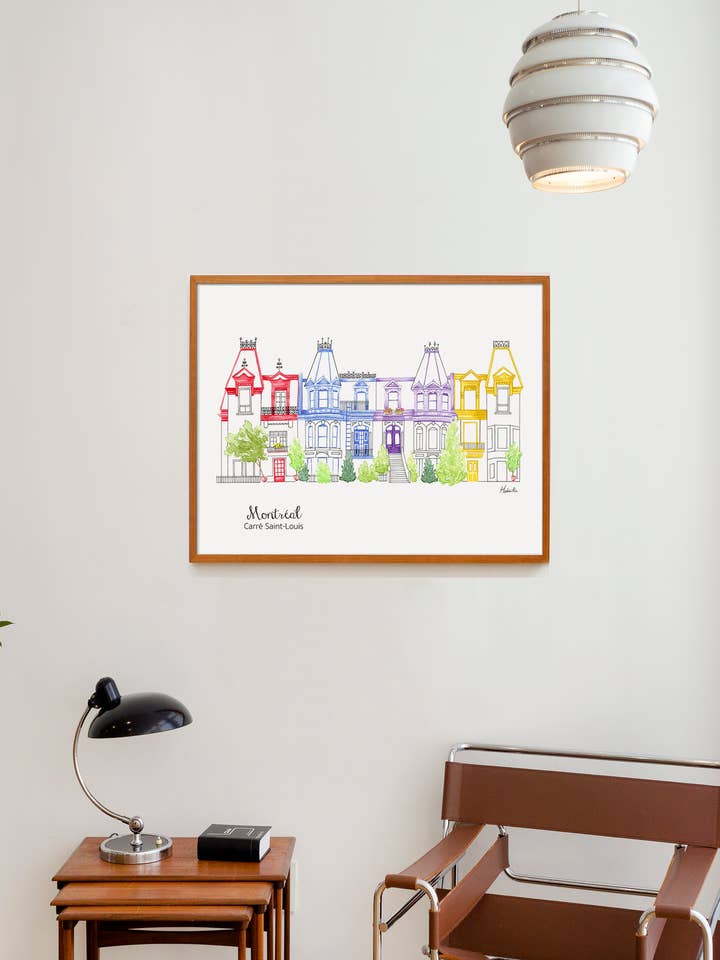 Place Saint-Louis de Montréal, estampe pour la vente par Hobeika Art