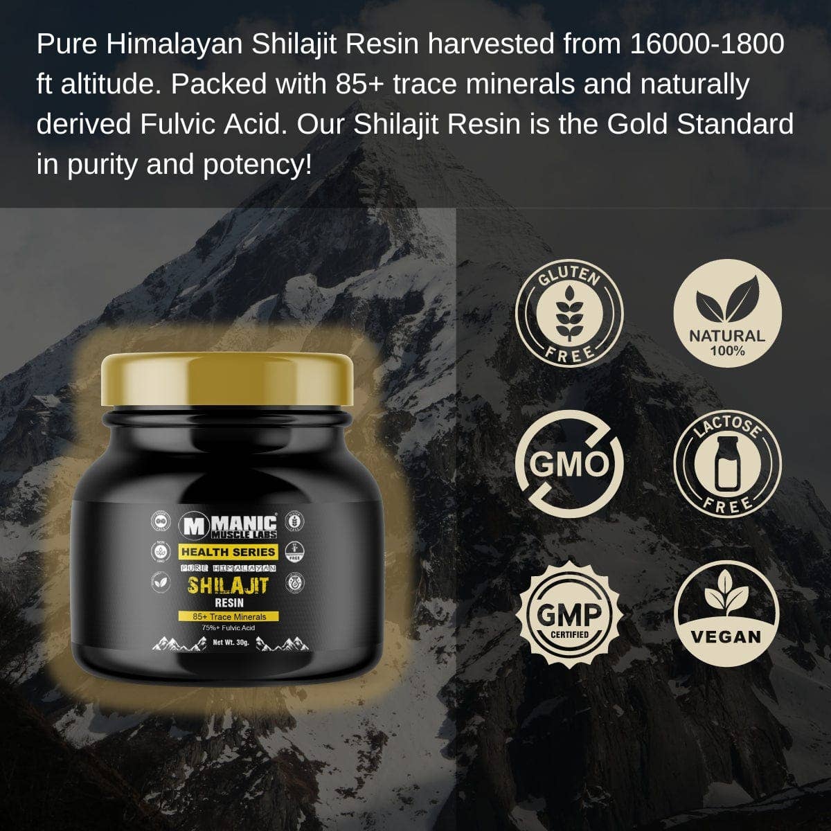 Advanced Muscle Nutrition - Wholesale Oral Supplement/Vitamin - Pure Himalayan Shilajit Resin 75%+ Fulvic Acid 30g3