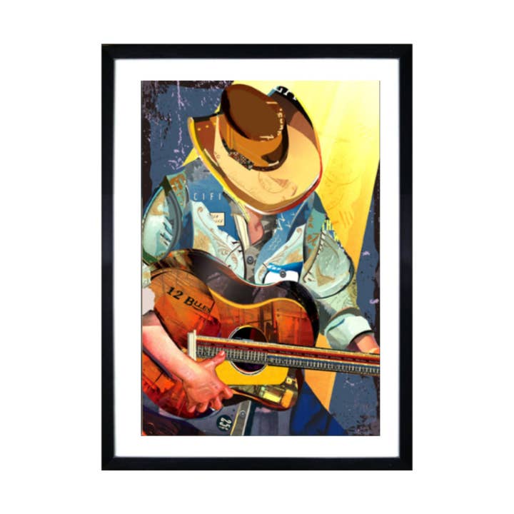 3D Collage Art | Country Western Singer Male (32"x24") for wholesale by Canterbury Lane