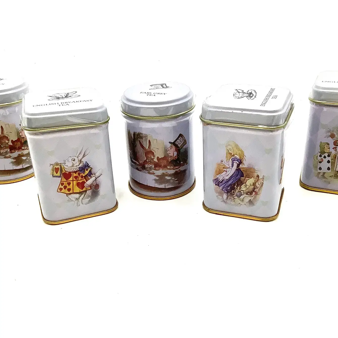 All Little Cute Things - Wholesale Food Storage Container - Alice Adventures Wonderland Assortment of Tin Tea Container1