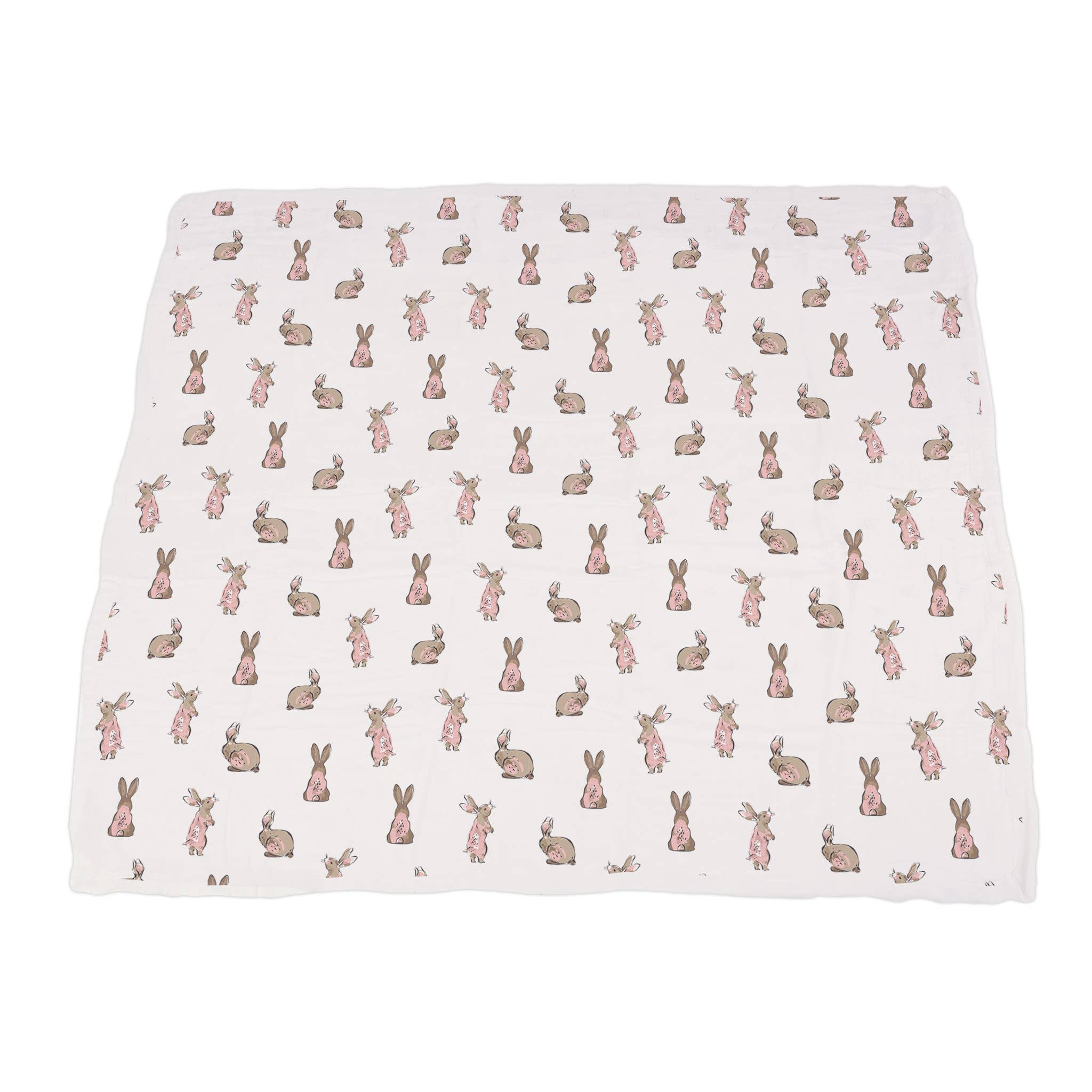 Newcastle Classics - Wholesale Bedding Blanket - Kids & Baby - Powder Pink Bunnies & Periwinkle Diamond Polka Dot Blanket6