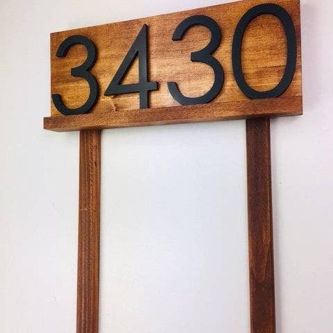 Cartello con indirizzo da giardino con pali, targa per l'indirizzo del cortile per ingresso di casa, numeri civici moderni per esterni, grandi numeri di indirizzo personalizzati per la vendita all'ingrosso da parte di Liberty Trade Corp