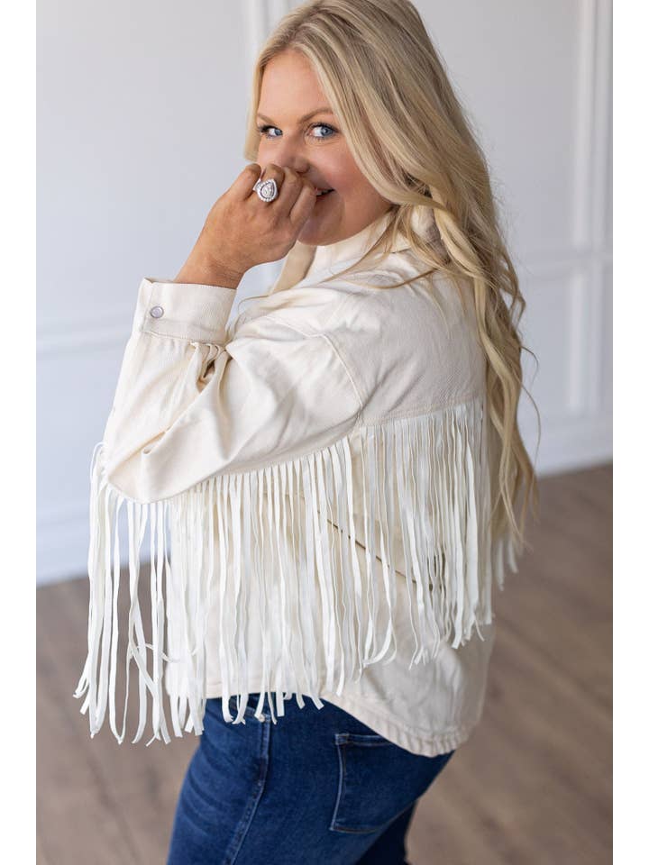 White Get Back To Me Jacket for wholesale on Faire