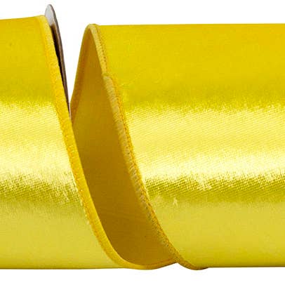Velvet Plush Deluxe Everyday Wired Edge, Sunshine, 4 In for wholesale by RELIANT RIBBON
