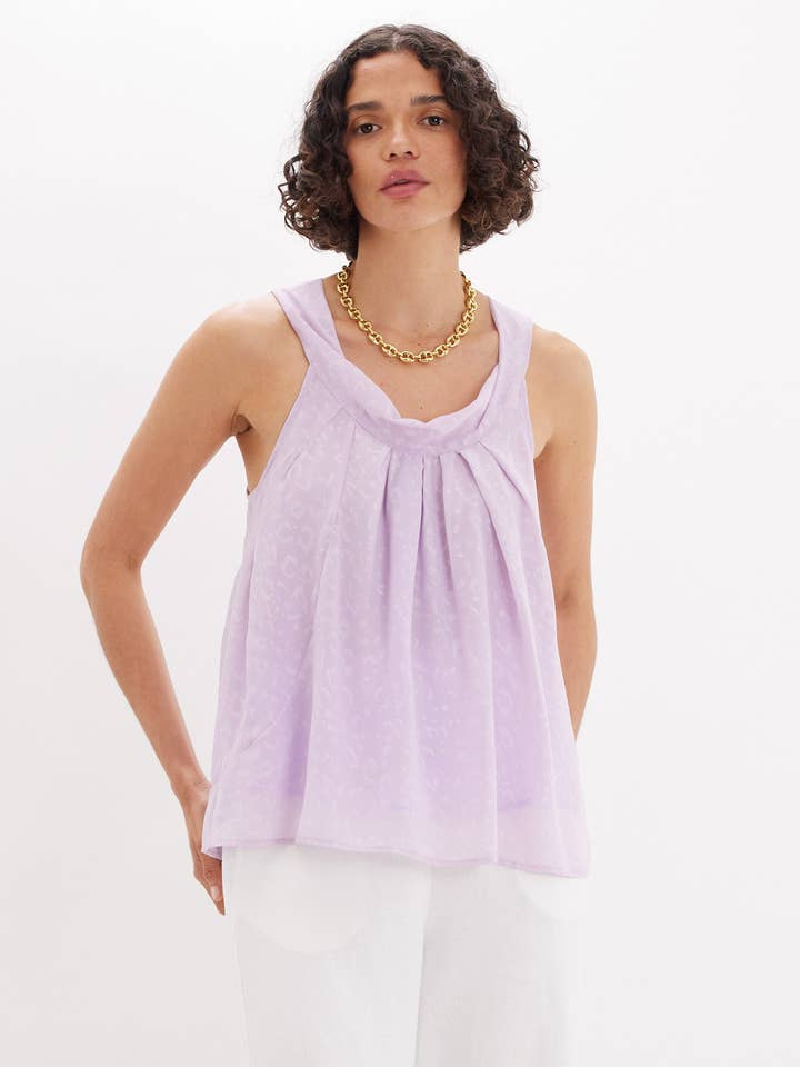 Top sin mangas Leandra - Lila para venta al por mayor de Amelius