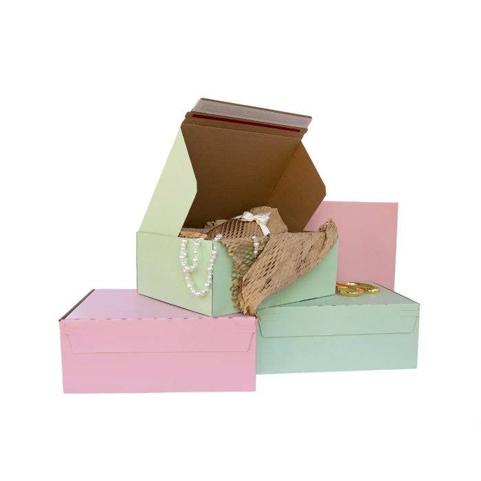 Eleven Fashion - Vente Coffrets cadeaux - Boîtes pliantes décoratives vertes autocollantes 25x20x10 cm1