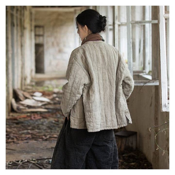 Sheer Trend - Wholesale Jacket - Women's - Dyed, Quilted, Stitched, Short Cotton Jacket5