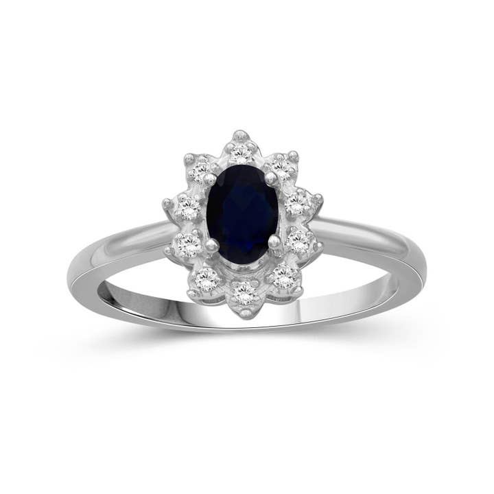 Argent sterling saphir T.G.W. 5/8 carats et topaze blanche pour la vente par JewelonFire