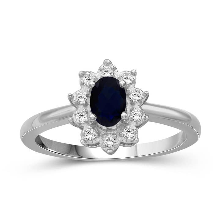 5/8 Carat T.G.W. Sapphire And White Topaz Sterling Silver for wholesale by JewelonFire