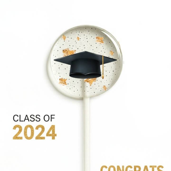 TheLollipopStudio - Wholesale Lollipop - Graduation Lollipops –Graduation Cap with Gold Lollipops1