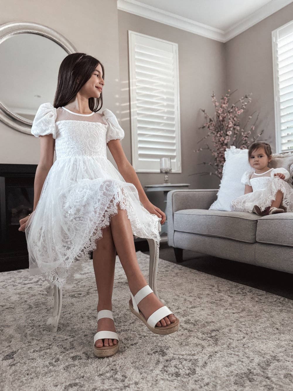 A Little Lacey – wholesale Dress – Kids – Genevieve Girls White Lace Dress9