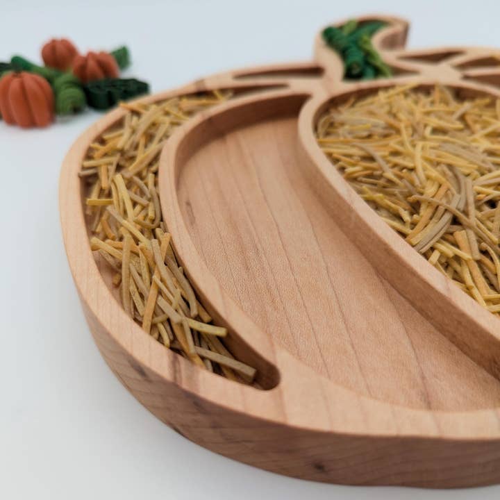 Carved Together Co - Wholesale Wood Toy - Kids - Pumpkin Sensory Play Tray - Large6