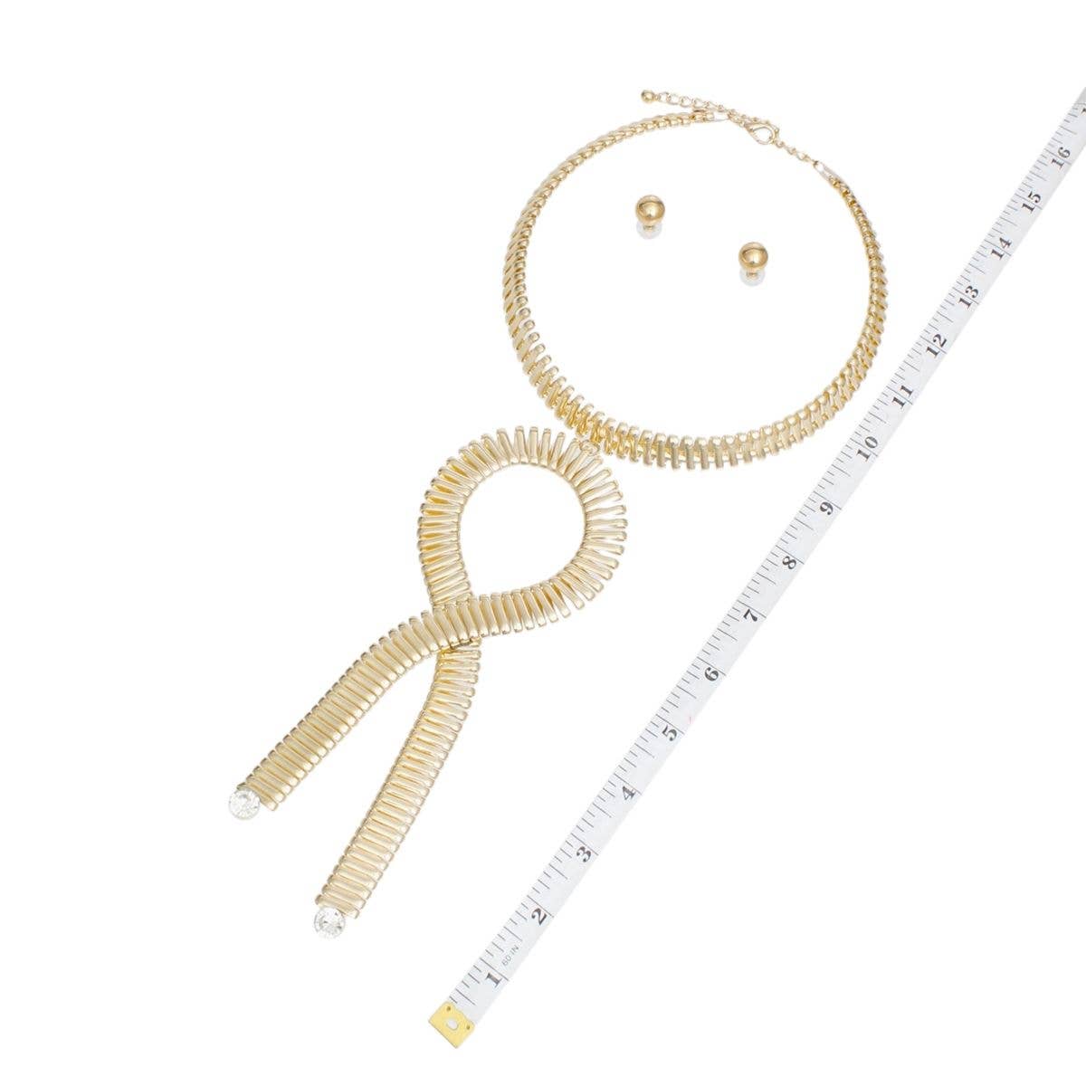 Pendant Industrial Gold Flat Link Loop Choker Set for wholesale on Faire1