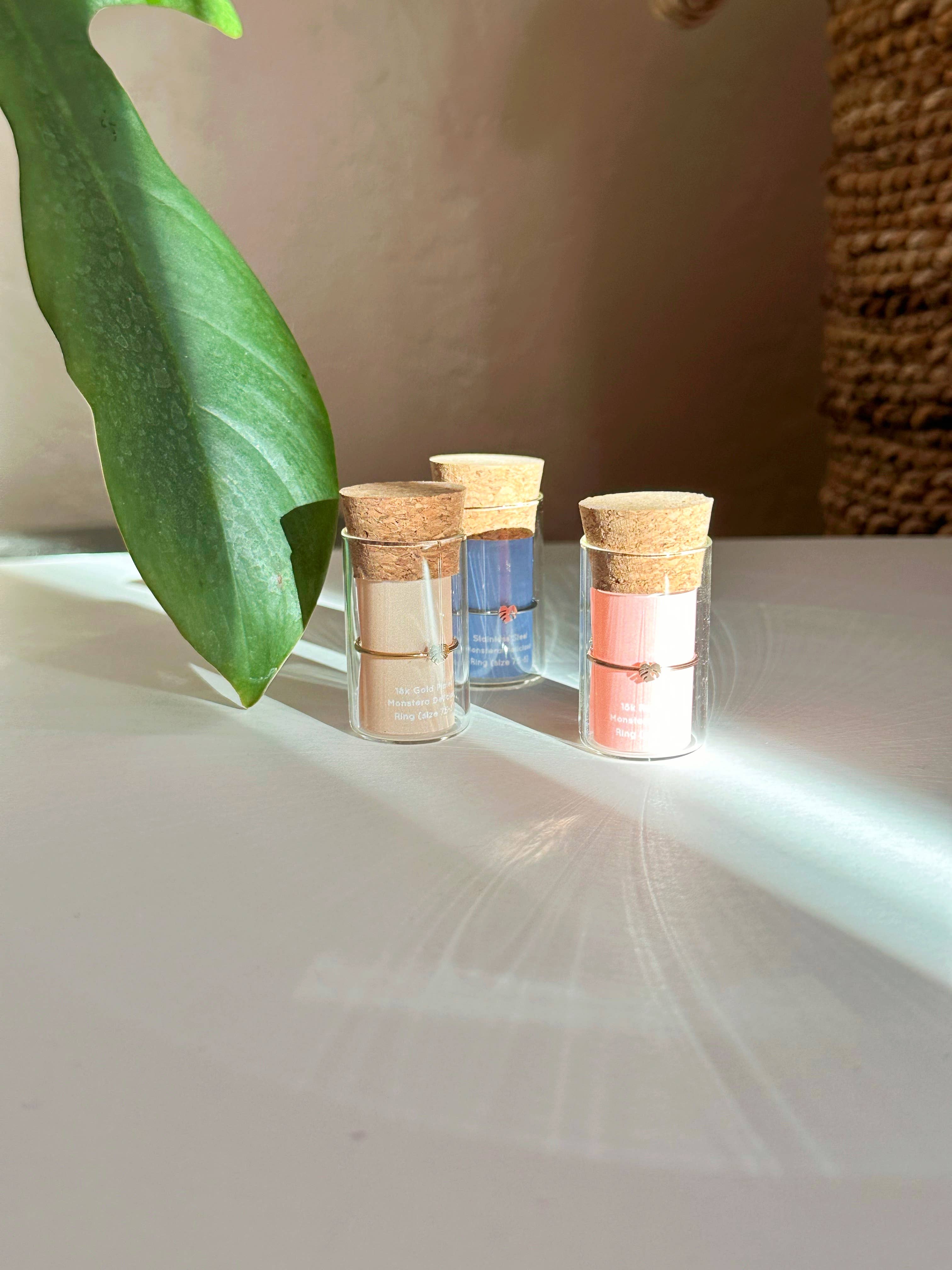 Dainty Little Tiny Things - Wholesale Band/Stacked Ring - Tiny Monstera Deliciosa Plant Ring | Hypoallergenic1