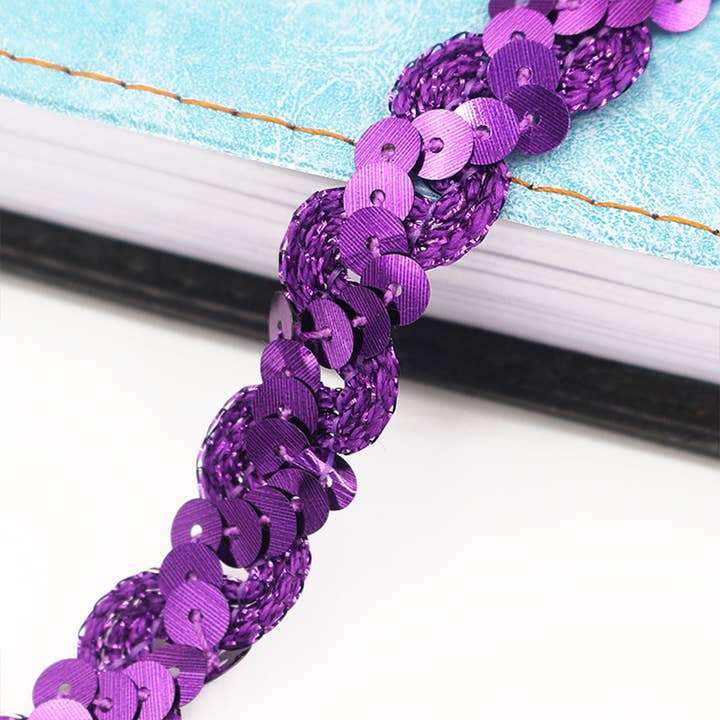 AK Brand - Wholesale Craft supplies - Sequin Braid Trim 0.6 Inch Wave Sequin Metallic Ribbon41