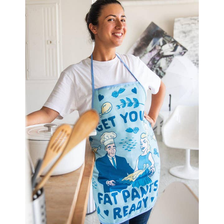 Blue Get Your Fat Pants Ready Oven Mitt Apron Hilarious for wholesale on Faire4