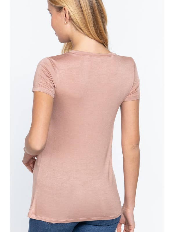 Active Basic | Active USA - Wholesale Knit Top - Women's - Short Sleeve Crew Neck Rayon Spandex Jersey Top9