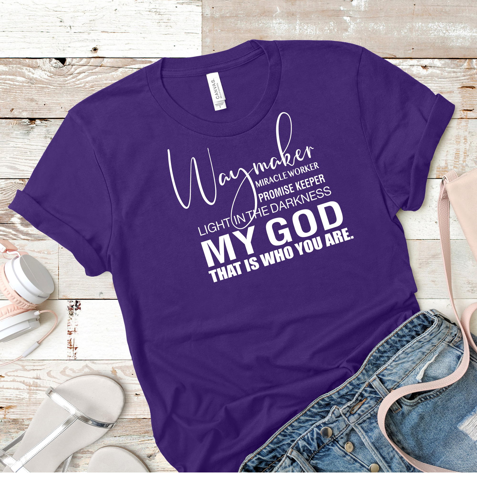 Love Ann Joy Apparel, LLC - Wholesale T-shirt met print - Dames - Waymaker Geloofsinspirerend Christelijk T-shirt - Wonderwerker3